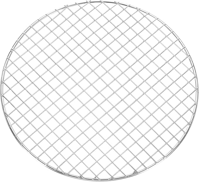 uxcell Round Cooking Rack, Dia 10.6 Inch Stainless Steel Grill Grate Cross Wire Barbecue Grill for Cooking Baking Air Fryer Racks, Silver