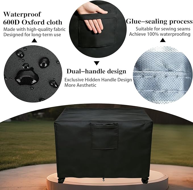 Chinchilla Heavy Duty 32 Inch Square Fire Pit Cover - 100% Waterproof & Weatherproof, Durable All-Season Protection for 30/31/32 Inch Propane Fire Pits and Tables