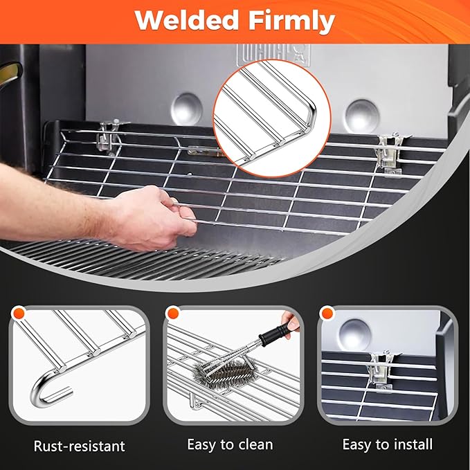 QuliMetal Stainless Steel Grill Warming Rack for Weber Genesis II 300 Series Gas Grills, Genesis II E-310, II E-315, II E-330, II E-335, II S-310, II S-335 Series, Replacement Parts for Weber 66044