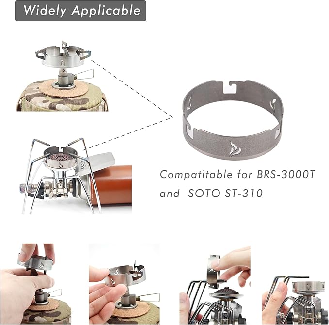 BRS Stove BRS 3000T Stove and Windscreen Combo Set Titanium Windshield Camp Wind Screen with Storage Box for Outdoor Camping Backpacking