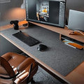 Felt Desk Mat, 35.5"x15.8", Large Keyboard and Mouse Pad for Computer, Non-Slip Wool Desk Pad for Office and Home, Dark Gray