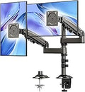 HUANUO 17-32 Inch Dual Monitor Stand, Vertical Dual Monitor Mount, Monitor Stand 2 Monitors, Ergonomic Adjustable Tilt/Swivel/Rotate, Weight Max 19.8 lbs, VESA 75/100mm