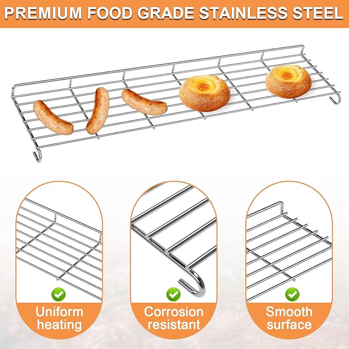 66044 Grill Replacement Parts for Weber GS4 Genesis II Warming Rack 3-Burner Genesis 2 300 SER Weber GS4 Genesis II S315 S335 S345 E310 E315 E325 E330 E335 S310 Upper Rack,Stainless Steel Hanging Rack
