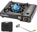 BESTFIRE Portable Dual Fuel Camping Stove - 10,000 BTU Butane and Propane Stove with Adapter & Case - Single Burner Gas Stove for Outdoor Cooking, Tailgating & Emergency