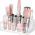 NIUBEE Hair Tool Organizer, Clear Acrylic Hair Dryer and Styling Organizer, Bathroom Countertop Blow Dryer Holder, Vanity Caddy Storage Stand for Accessories, Makeup, Toiletries