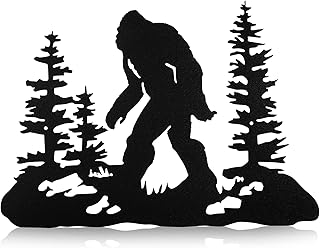 Demissle Big Foot Sasquatch Gifts 16" x 11" Big Foot Wall Art Yard Decor for Metal Sign Sasquatch Garden Statue Ornament Gifts Decorations for Dad Mens Home Garden Outdoor Indoor(Black)