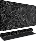 Large Gaming Mouse Pad, Waterproof Extra Large Mousepad with Stitched Edges, 31.5" x 15.7" Non-Slip Rubber Base Office Big Long Keyboard Pad for Office Gamer Home XXL, Black