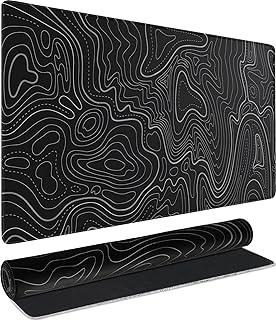 Large Gaming Mouse Pad, Waterproof Extra Large Mousepad with Stitched Edges, 31.5" x 15.7" Non-Slip Rubber Base Office Big Long Keyboard Pad for Office Gamer Home XXL, Black