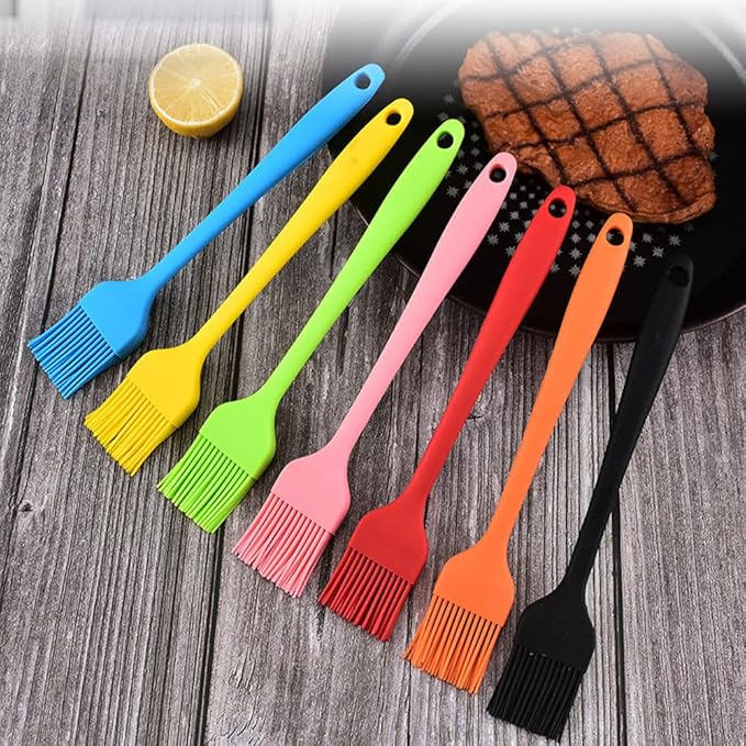 Silicone brush, Oil Brush for BBQ Kitchen Cooking Baking and Grilling (5 PCS,pink)