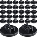 Yookeer 30 Pcs Magnetic Zip Tie Mount Base Black Magnetic Cable Clips Wire Holder Multipurpose Cable Ties Management Base Electrical Supplies for Wire (43 mm)