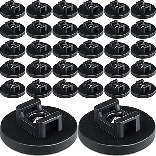 Yookeer 30 Pcs Magnetic Zip Tie Mount Base Black Magnetic Cable Clips Wire Holder Multipurpose Cable Ties Management Base Electrical Supplies for Wire (43 mm)