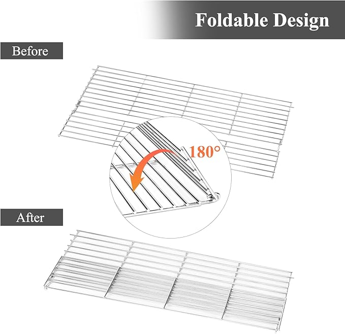 Uniflasy Warming Rack for Pit Boss PB850 PB820 Series Pellet Grill, Stainless Steel Upper Cooking Grate Replacement for Pit Boss PB850G 10514 PB820D3B, Foldable BBQ Grill Top Rack