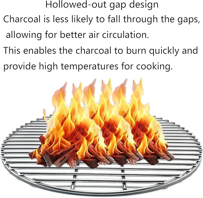 17" Round Fire Grate, Bottom Grate Replacement for BGE, Big Green Egg XL for Weber 22" Kettles Charcoal Grill, One-Touch, Master Touch, Bar-B-Kettle, Performer Charcoal Grill,