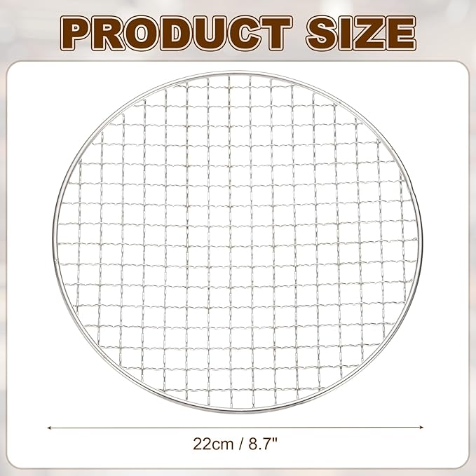 uxcell Stainless Steel Cooling Racks,8.7 Inch Round BBQ Grill Net Steaming Rack, Oven & Dishwasher Safe, for Baking Grilling Roasting Silver