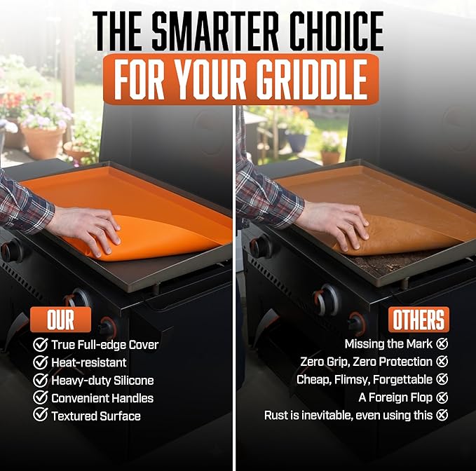 22" Silicone Griddle Cover Mat for Blackstone, Heavy Duty Food Grade Silicone Griddle Cover, BBQ Shield Against Rust, Grease & Dirt, All-Season Protection