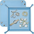 UnionBasic Small Valet Tray, Jewelry Tray for Rings Watches Earrings, Entryway Catchall Caddy for Coins Keys Change, Nightstand Bedside Valet Holder, Trays for Electronic Gadgets, Blue