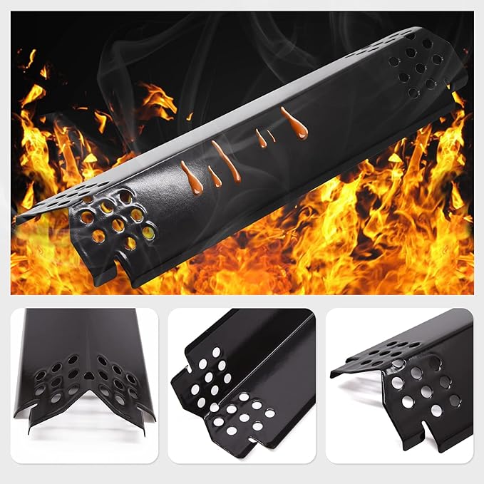 Criditpid Heat Plates Replacement Parts for Nexgrill 5 Burner 720-0888 720-0888N 720-0882A 720-0882S, 4 Burner 720-0830H Gas Grill, Burner Cover Flame Tamer Heat Shield for Home Depot Nexgrill Parts