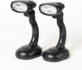 Set of 2 LED Black Desk Reading Lamp and Portable Study Lamp with 12 Led Bulbs and Bright Study Lamp for Work Station Illumination & Emergency Situations and Battery Operated Reading Lights