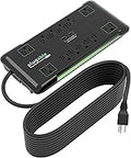 Plugable 12 Outlet Power Strip 4320 Joules Surge Protection, Built-in 10.5W 2-Port USB Charger for Android and Apple Phones, Mobile Devices, 25 Foot Cable