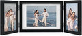 Afuly 5x7 Picture Frame Black 4x6 3 Picture Frames Collage Hinged Folding Triple Photo Frames Home Decor for Wall Desktop Christmas Wedding Birthday Gifts for Women Mom Grandma Family, 2*4x6+1*5x7