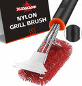 XUDAKAIXIN Grill Brush and Scraper, Safe Nylon Bristles Barbecue Outdoor Grill Brush for Cooled Grates, Extra Strong BBQ Cleaner Accessories(Red)