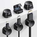 Lamicall Cord Organizer [1s Lock] Spring Cable Holder Clips - 6Pack Desk Cable Management Clips, Phone Charger Cord [Smooth Adjustable], Adhesive Wire Organizer Keeper for Nightstand Wall Car Office