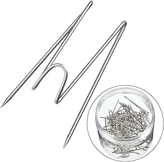 Geyoga Fabric Panel Wall Wire Hooks Cubicle Hooks with Clear Storage Box for Interior Exterior Decor for Picture Home School Office DIY(Silver,36 Pcs)