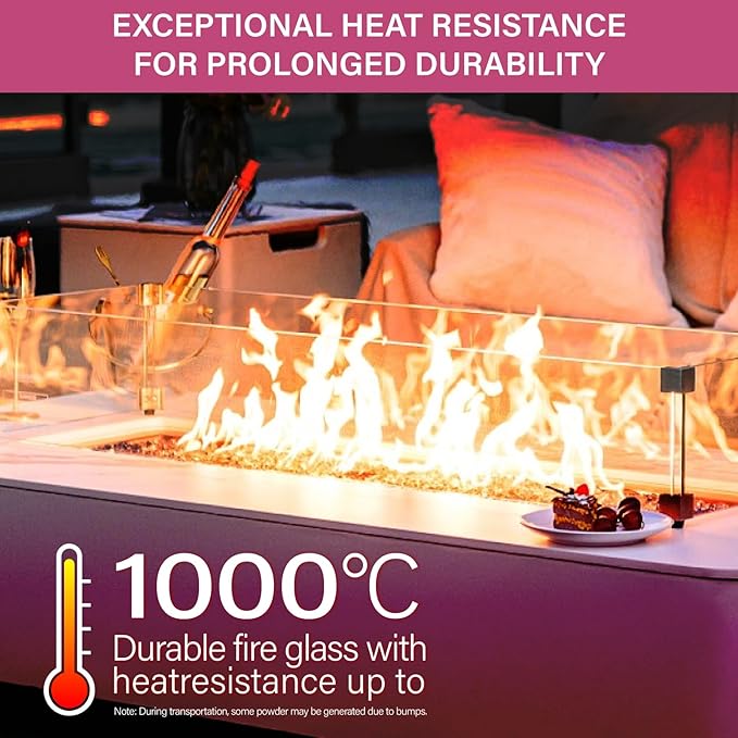 NUPICK 10 Pound Fire Glass, 1/4 Inch Reflective Fire Pit Glass, Tempered Firepit Glass Rock for Propane or Natural Gas, Glass Rocks for Fire Pit Table, Fireplace Glass for Landscaping, Pink