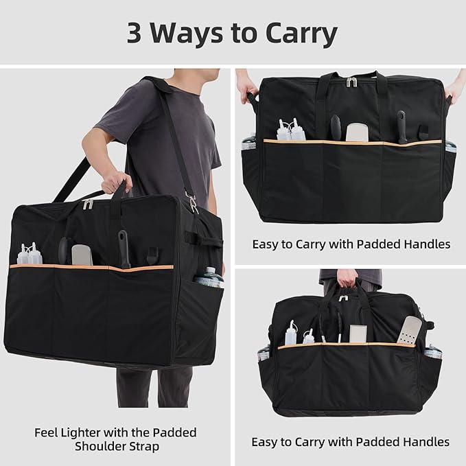 NOELIFE Carry Bag for Blackstone 22 inch Griddle & 17 inch Grill with Hood on Stand, Reinforced Hardware & Rip-Proof Heavy Duty Fabric, Outdoor Tabletop Grill Carrying Case, Black (Bag Only)