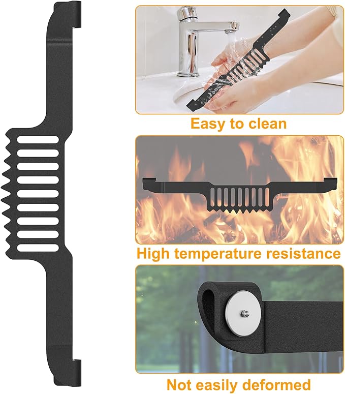 Grease Gate Spatula Holder for Blackstone Griddle,11.8 Inch Magnetic Design Stainless Steel Grease Trap Grill Food Mesh Screen Block Hold Rack Griddle Accessories for Blackstone(Black)