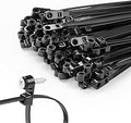 200 PCS 4 inch Black Zip Ties with Screw Hole 50lbs Mountable head Cable Ties Straps Multipurpose Heavy Duty Nylon Cable Zip Ties with Screw Mounting Hole