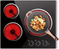 Electric Cooktop 24 Inch - 5700W 3 Burner Electric Stove with Knob Conrol, 220-240V Electrics Stove Top 24'', Built-in, Automatic Shutdown & 9 Heating Levels, Residual Heat Warning, Hard Wire