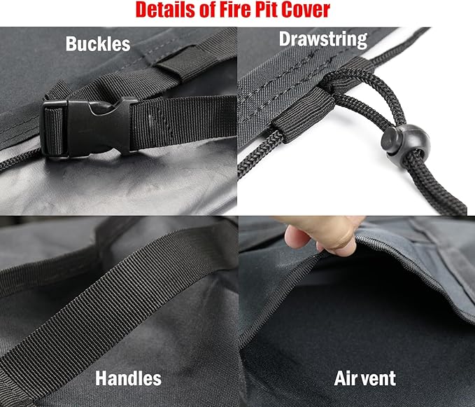 Fire Pit Table Cover, Waterproof Table Cover for 30 x 12 inch Fireplace Firepit Outdoor Prep Table Patio Backyard Garden