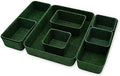 Welaxy Desk drawer organizer bins shallow trays felt storage desktop box for jewelry watches office supplies makeup small key holder minimalism 8-piece (Forest Green)