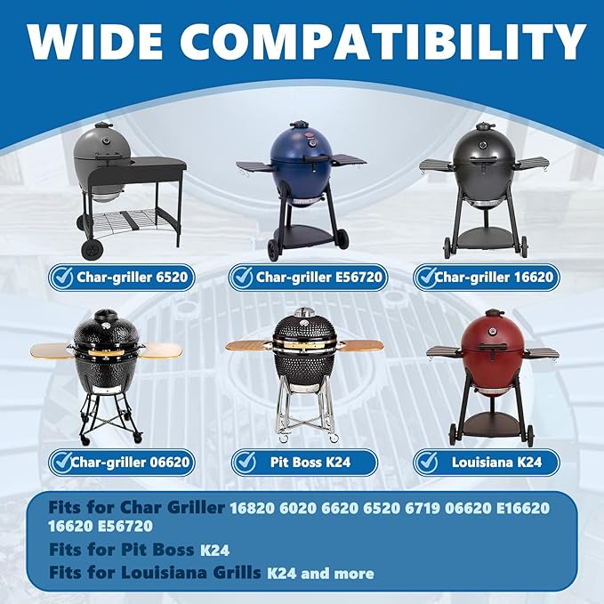 SafBbcue 19.5" Round Grill Grate for Akorn Kamado Ceramic Grills, Charcoal Grate for Pit Boss K24 Louisiana Grills K24, Grates for Char-Griller 16620 Grill Replacement Parts Kamado Acorn Accessories