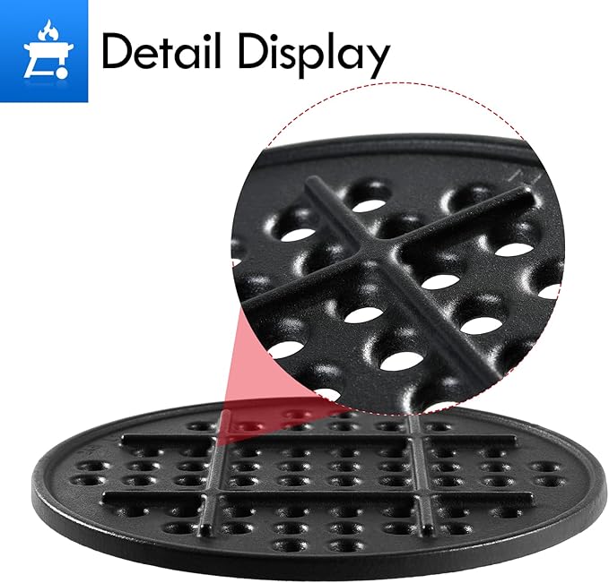 KJ-MFG23 Cast Iron Fire Grate Replacement Parts for Kamado Joe 18 Inch Classic Series I II III 9.75in Charcoal Grate Plate KJ23RH KJ23RHC KJ15040921 KJ23RHCI-A Ceramic Grill Accessories