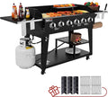 Royal Gourmet GD601B 6-Burner Gas Grill and Griddle Combo, Large Cooking Capacity Propane Grill & Griddle 2-in-1, 78,000 BTU Output for Back Yard, Garden, Family Party, BBQ, Black