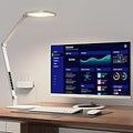 LitONES LED Desk Lamp for Home Office, Professional Eye-Caring Diffused Desk Light, 3 Color 10 Brightness Computer Light, Dimmable Office Lamp with Memory & Timer Func, Metal Swing Arm Table Lamp