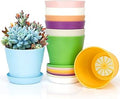 8 Pcs Plant Pots,3.8" Flower Pots,Gardening Gifts,Plastic Pot for Plants,Nursery Succulent Pot Planters for Indoor Plants,Small Flower Pots,Cute Plant Pots