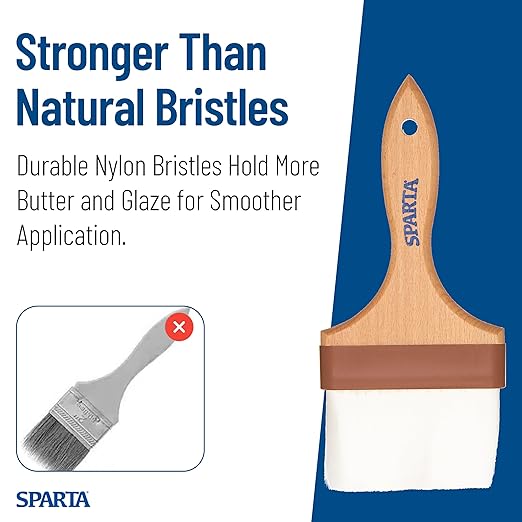 SPARTA 4039900 Nylon Wide Brush, Flat With Nylon Bristles, 4 Inches, Brown, (Pack of 12)