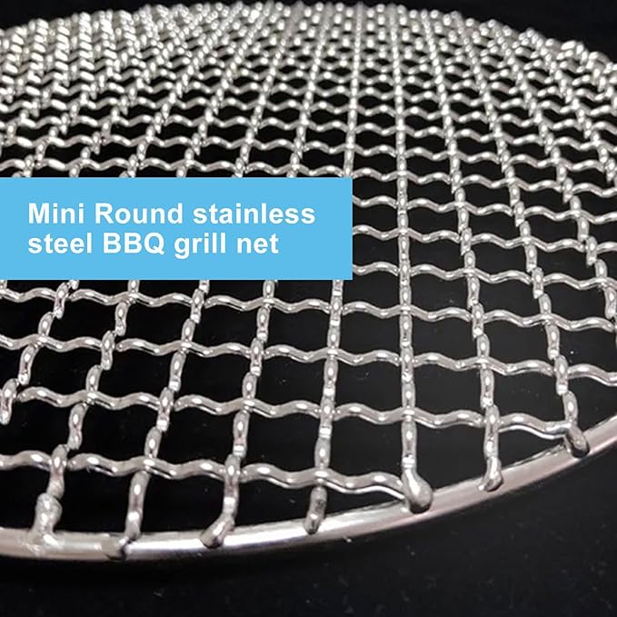 Eagles Round Grill Grates, 11.6" Round Grill Grates Stainless Steel Barbecue Mini Round BBQ Grill Net/Mesh/Rack/Grate/Steam Mesh Fire Grate Charcoal Stove for Home Party Outdoor Camping