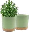 QCQHDU 10 inch Plant Pot, 2 Pack Planters for Indoor Plants with Drainage Holes & Saucer, Outdoor Flower Pots Home Garden Modern Decor