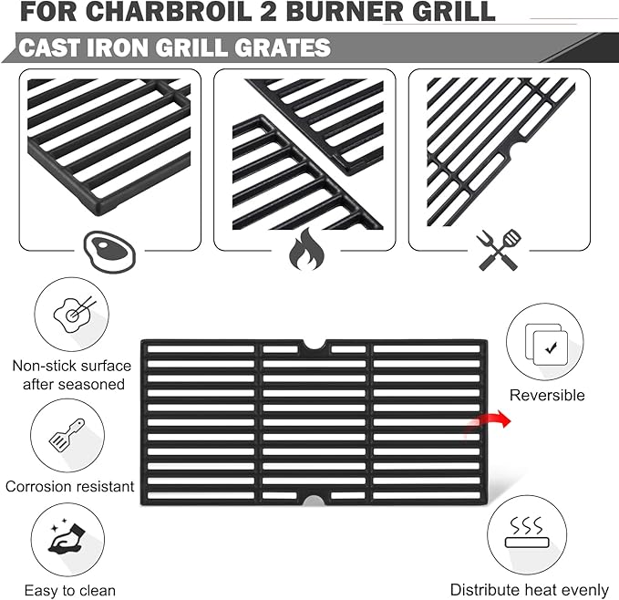 463633316 463672416 Grill Grates for Charbroil 2 Burner Grill Replacement Parts G460-0500-W1 463645015 463642116 463622515 463672016 Charbroil Performance Thermos Grill Parts 461633514 Cooking Grates