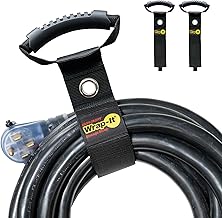 Easy-Carry Wrap-It Storage Straps - 22" (2-Pack) Black with Grommet - Extension Cord Holder Organizer for Garden Hose Storage Cord Straps