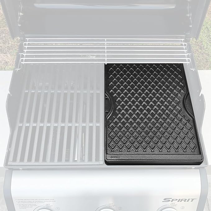 Cast Iron Griddle for Weber Spirit I & II 300 Series, Flat Top Grill Pan Replacement for Weber Spirit E310 E320 E330 S310 S320 S330, Fits Genesis Silver B/C Gold B/C 1000–3500, Replace Weber 7638 7639