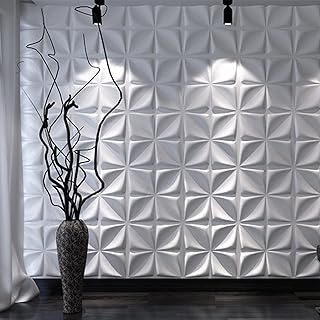 Art3d White 3D Wall Panel PVC Flower Design Cover 3 Sq Meter, for Interior Wall Decor in Living Room, Bedroom, Lobby, Office, Shopping Mall
