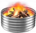 Camp Fire Ring Pit, Large Round Galvanized Steel Fire Pit, Heavy Duty Steel Fire Pit for Backyard, Camping, Bonfire (3.3x3.3x1.5 FT)