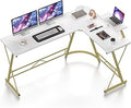 Mr IRONSTONE 63" L Shaped Gaming Desk, Corner Computer Desk, Home Office Writing Desk with Sturdy Monitor Shelf, Spacious L Shaped Desk Workstation, Easy to Assemble, Laminate Marble