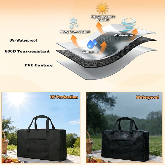 BQMAX Griddle Carry Bag for Camp Chef Griddle SG90 FG26 CGG24B, Heavy Duty 600D Polyester Zipper Griddle Bag, 16" x 24" Extra Large Griddle Bag for Camping Chef Accessories