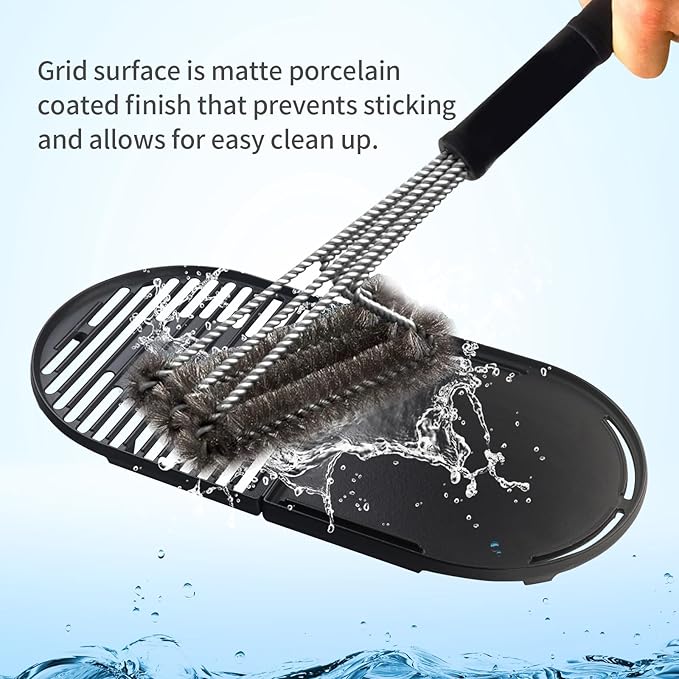 Cast Iron Cooking Griddle and Grill Grates Replacement Parts for Coleman Roadtrip Swaptop Grills LX LXE LXX, 2 Pack Grill Grids Grates Parts